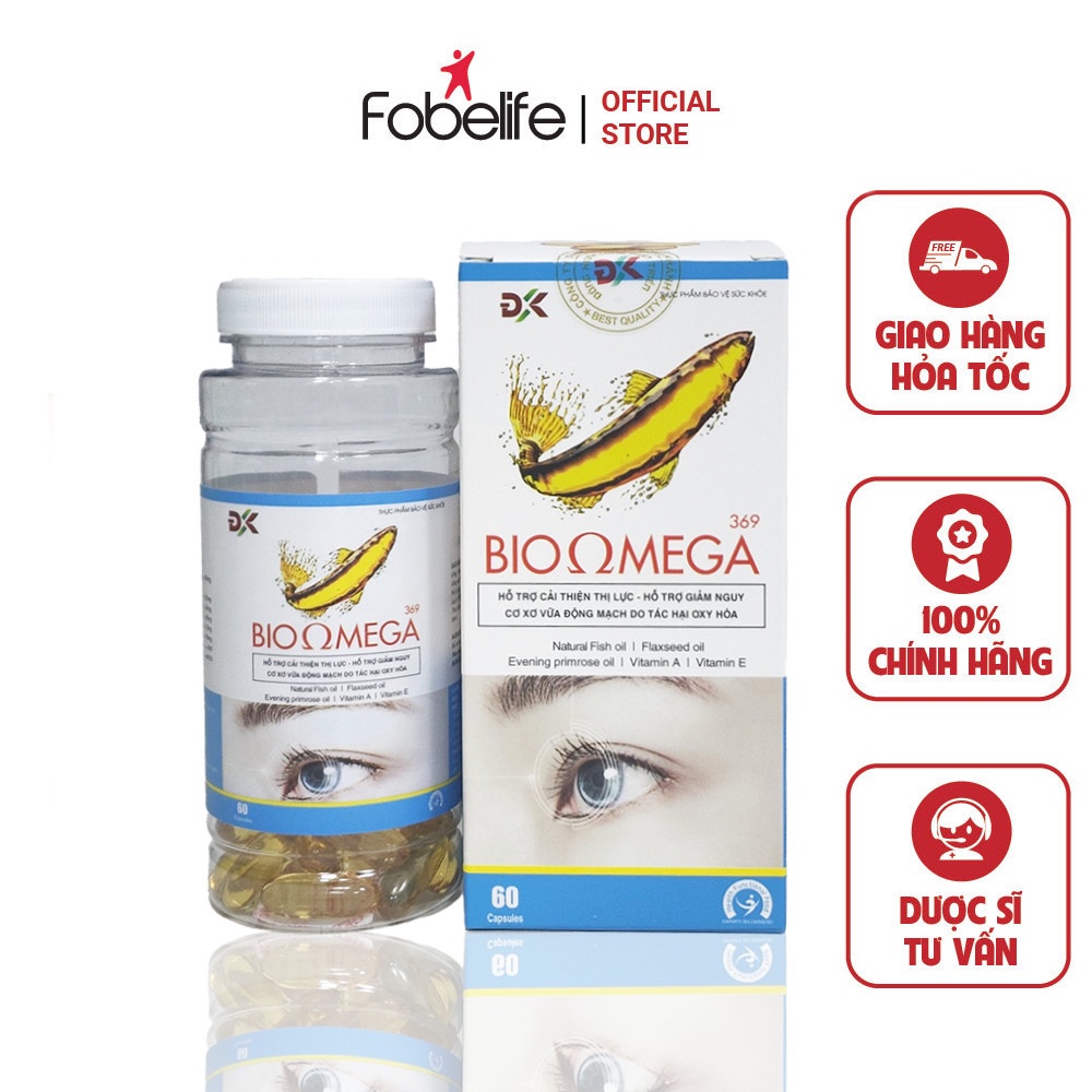 Viên Uống Dầu Cá Bio Omega ĐK Cải Thiện Thị Lực Sáng Mắt Bổ Não Hũ 60 viên