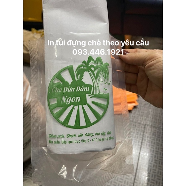 in túi đựng chè dừa dầm ngon, túi đựng chè dừa, mẫu túi chè dừa, in túi đựng chè theo yêu cầu, lh 0934461921