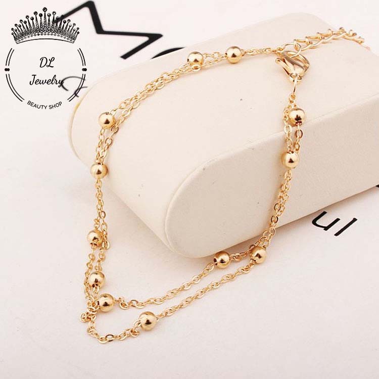 Lắc chân 2 dây,lắc chân chuỗi mặt trái tim duyên dáng dành cho nữ DL.Jewelry