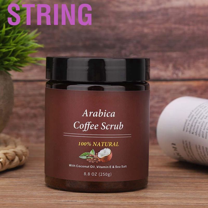 String Professional Coffee Body Scrub Cream Exfoliating Anti-Aging Burning Fat Skin Care 250g