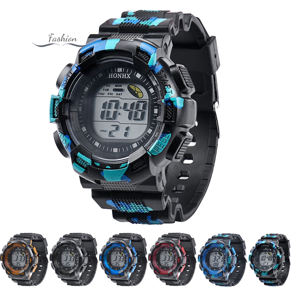 Đồng Hồ Thể Thao Chống Nước Với Dây Đeo Da Pu Cho Bé