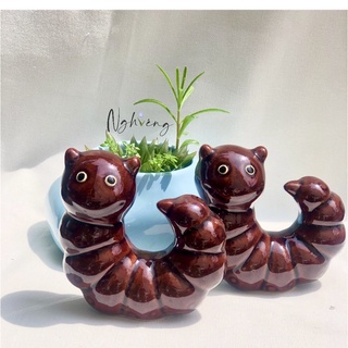 🐛 tượng hình chú sâu ngộ nghĩnh bằng gốm