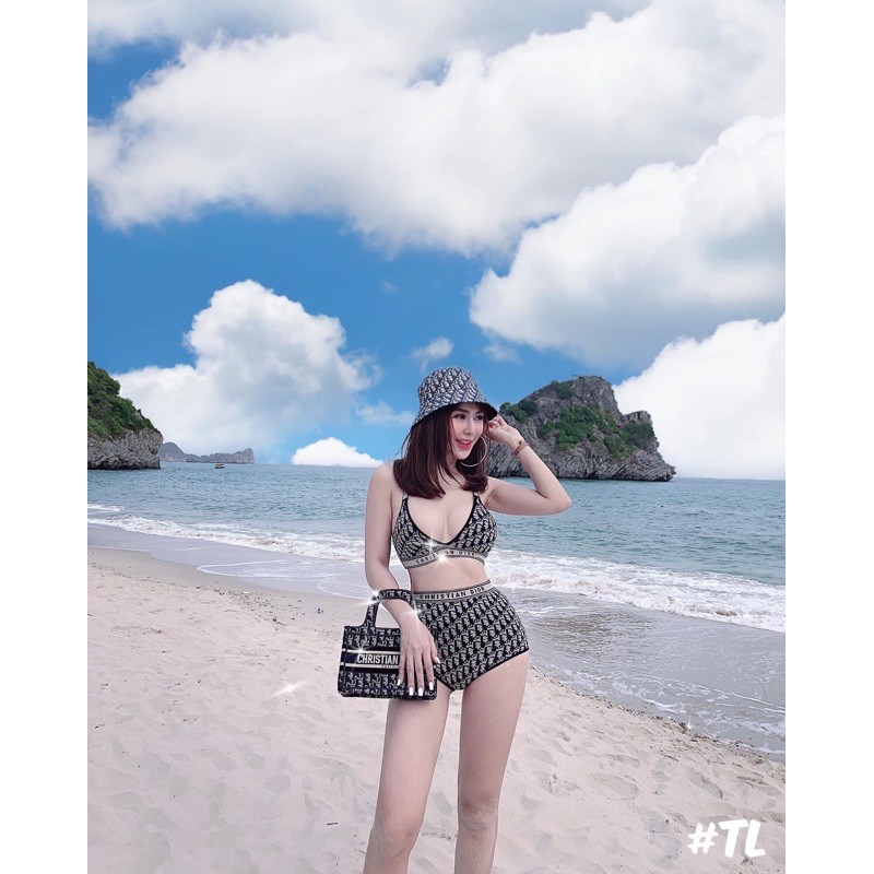 Set bikini dior chéo lưng