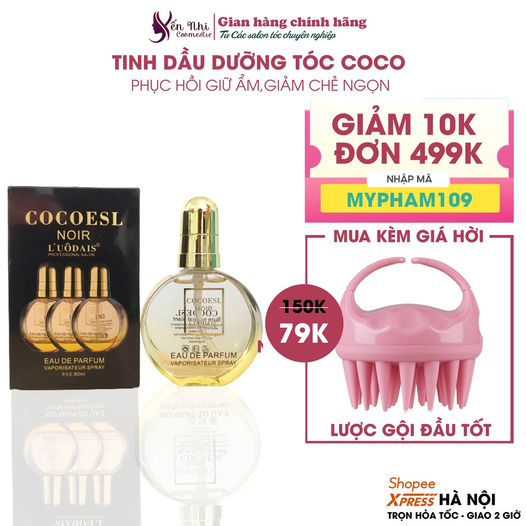 tinh dầu dưỡng tóc COCO serum 80ml dưỡng tóc uốn Luodais hương nước hoa, Mỹ phẩm tóc yến nhi
