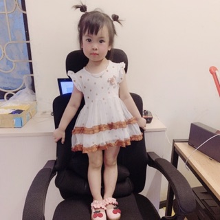 [Xả kho thanh lý] Váy công chúa ngắn chấm bi cho bé gái [1-4 tuổi]