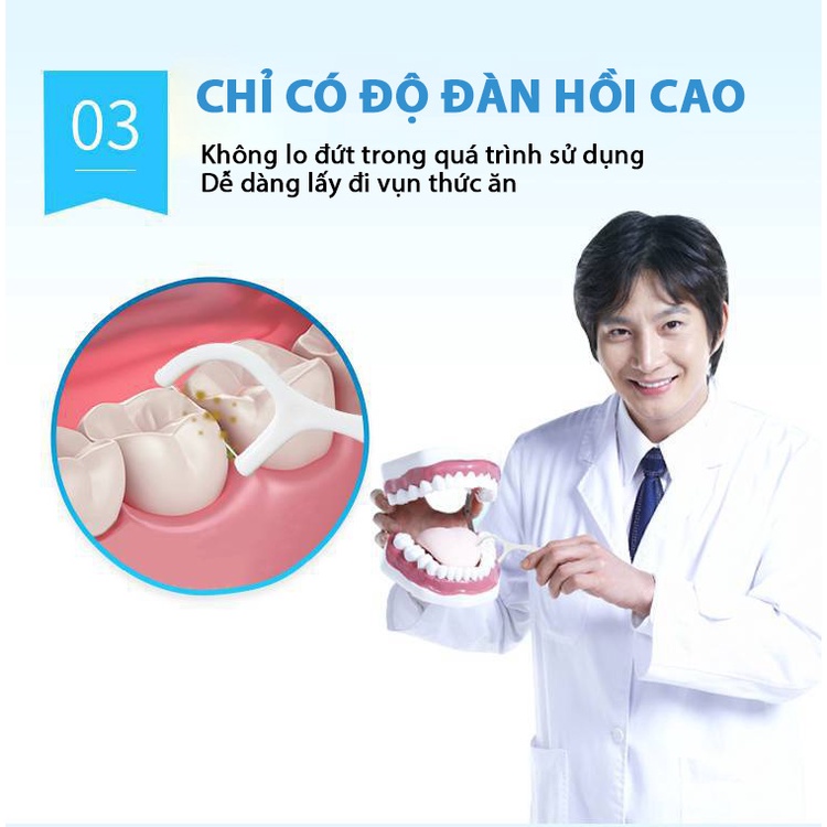Hộp tăm chỉ nha khoa - Chỉ nha khoa đạt chuẩn FDA - Sợi siêu mảnh - Vệ sinh răng miệng chuyên dụng