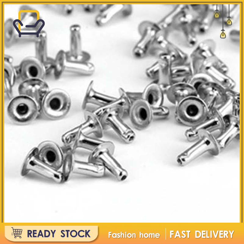 Set 100 Đinh Tán Hạt Ngọc Trai Nửa Lỗ Dùng Trang Trí Túi Da DIY Happi2ness