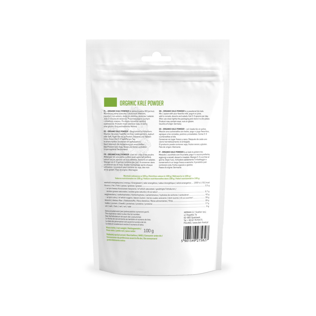Bột cải xoăn hữu cơ Kale Organic Powder 100g - Nhập khẩu BA LAN