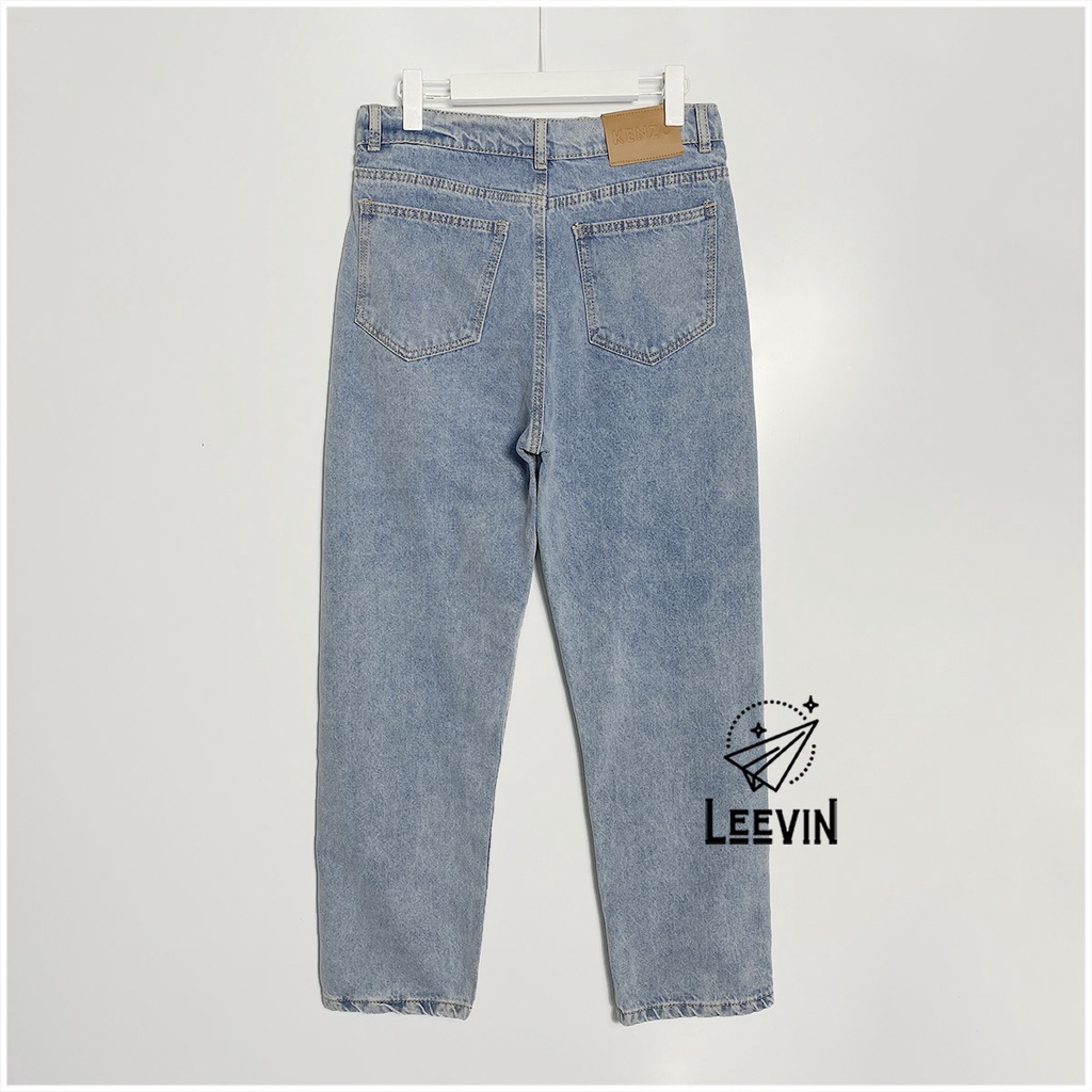Quần Jean Nam Ống Rộng Simple Unisex - Kiểu quần jeans nam vải bò form dáng rộng suông hàn quốc Leevin Store - J031 | BigBuy360 - bigbuy360.vn