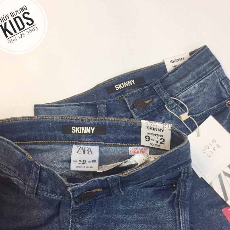 ⚡😍Quần bò/ jeans Zara skinny màu xanh nhạt, xanh đậm, khói và đen dư xịn cho bé