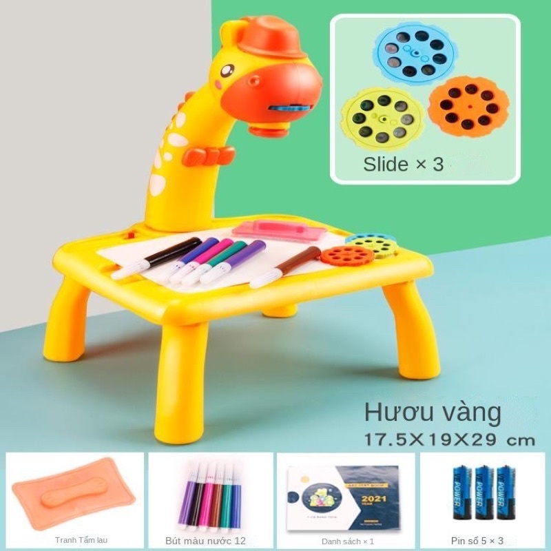 △⊙◎Máy chiếu trẻ em bảng vẽ graffiti bảng vẽ đồ chơi sơn màu có thể xóa trẻ em 3 hộ gia đình 6 bảng đen đa chức năng