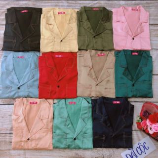 Satin trơn cỗ vest sieu sang