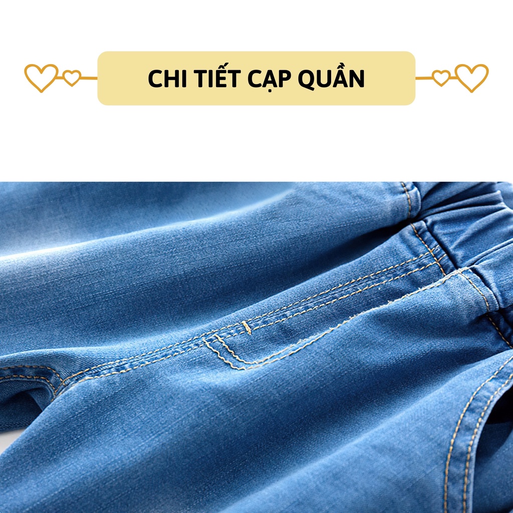 Quần lửng jean bé trai 27Kids WELLKIDS Quần short đùi bò mềm lưng chun nam cho trẻ từ 2-8 tuổi BSJE2