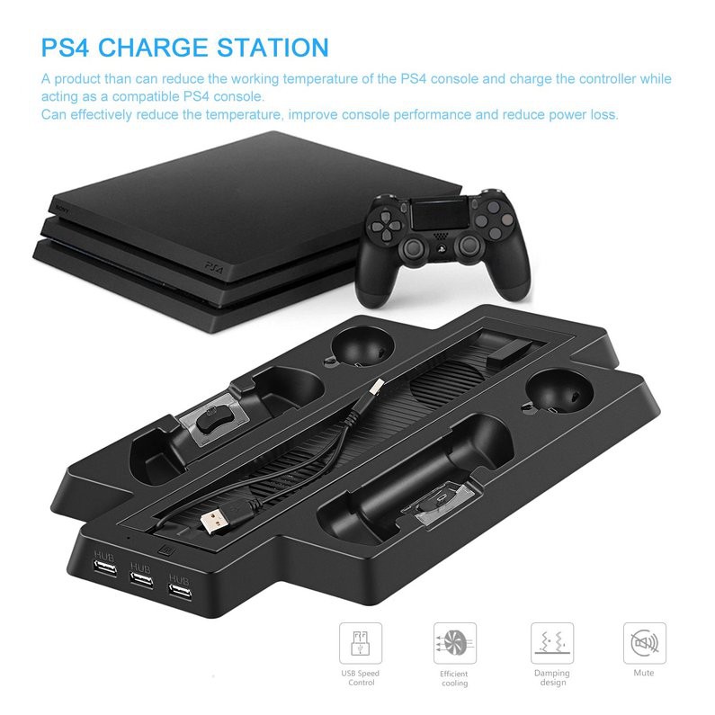 Dock sạc đứng có quạt cho PS4 slim / PS4 pro