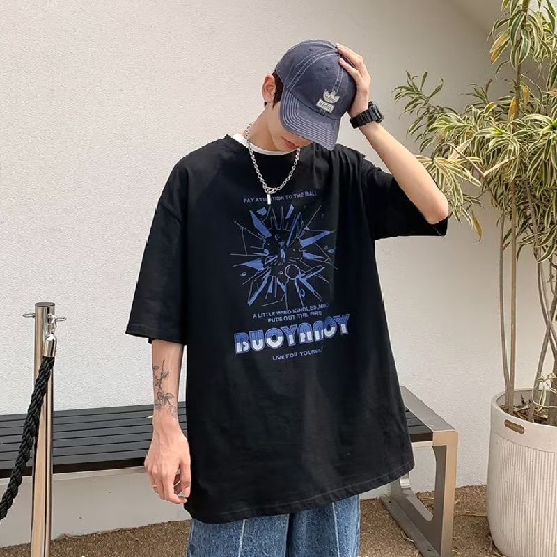 Áo Thun Tay Ngắn Dáng Rộng In Họa Tiết Hoạt Hình Phong Cách Hip Hop Thời Trang Mùa Hè Cho Nam Và Nữ size M-8XL