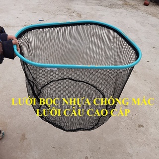 Mặt Vợt Săn Hàng Carbon Cao Cấp, Vợt Cá Lưới Bọc Nhựa Câu Đơn, Câu Đài
