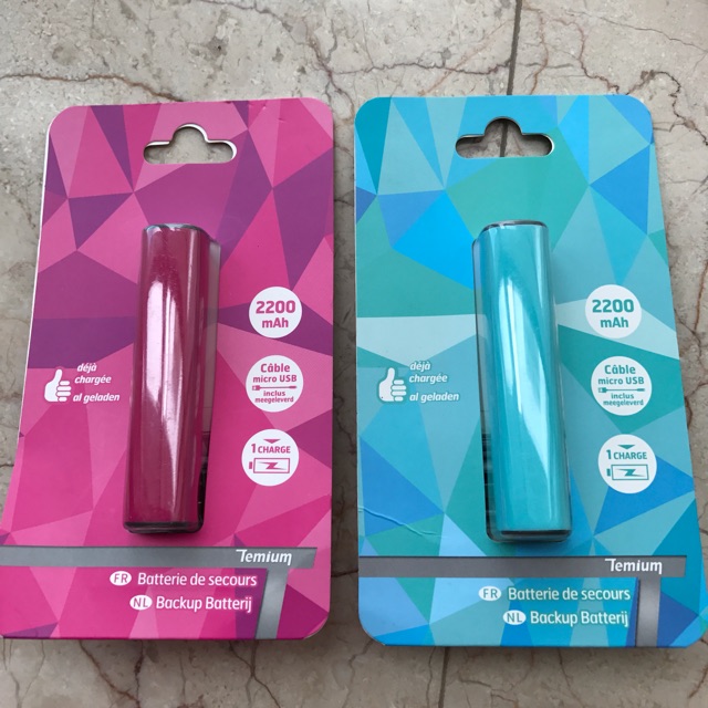 Pin sạc dự phòng 2200mAh hàng Pháp màu xanh