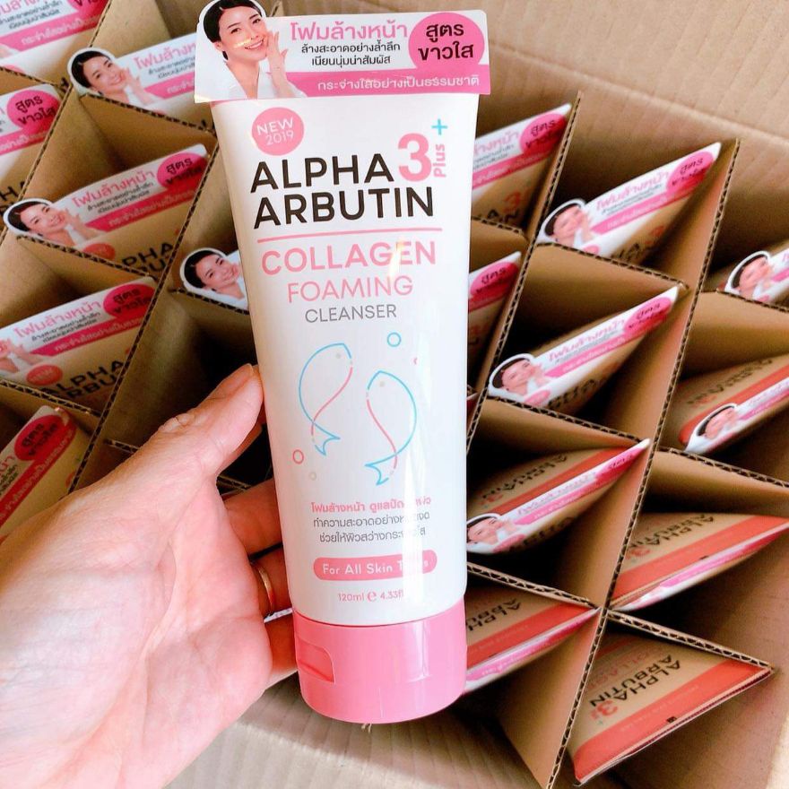 Sữa Rửa Mặt Dưỡng Trắng Da Ngăn Ngừa Mụn Alpha Arbutin Collagen Foaming Cleanser Thái Lan 120ML Chính Hãng - LAI'S STORE
