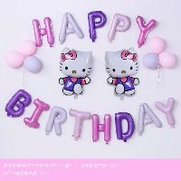 Sét sinh nhật chủ đề mèo kitty (Tặng bơm + băng keo)