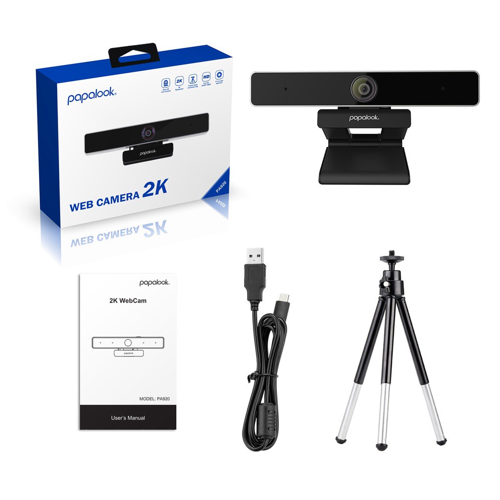 Webcam Pa920 Ultral Hd 2k Kèm Vỏ Bọc Và Micro Giảm Tiếng Ồn | BigBuy360 - bigbuy360.vn