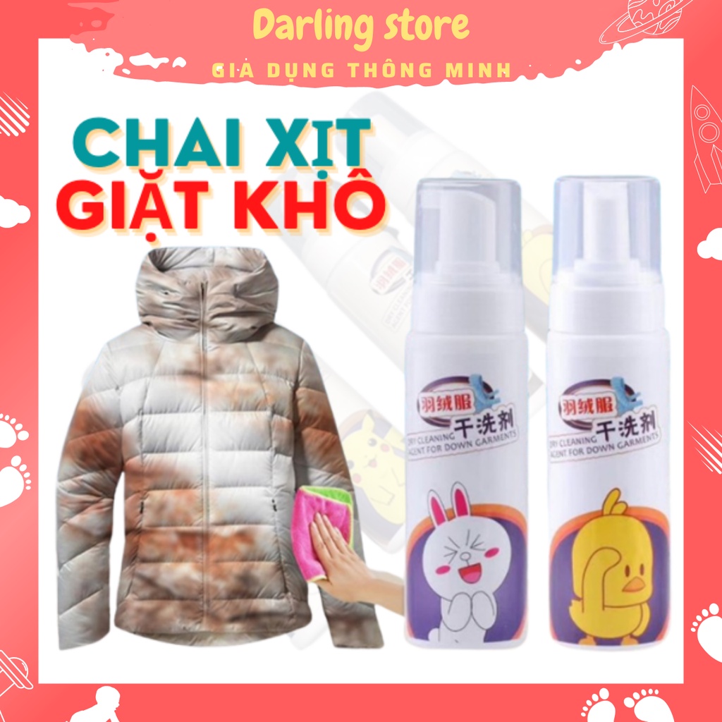 Bình xịt bọt giặt khô vệ sinh quần áo cho bé siêu tốc