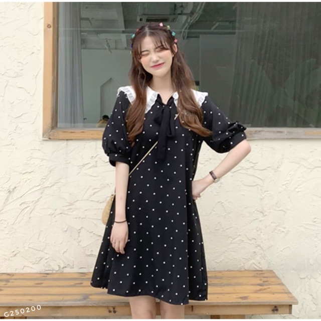 Váy chấm bi cho con bú sz s-xl KÈM ẢNH THẬT