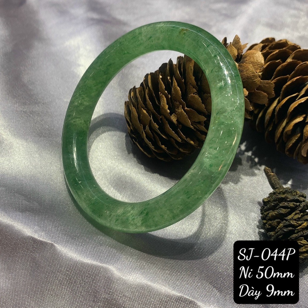 Vòng Kiềng Thach Anh Dâu Xanh Bảng Tròn 9-10mm