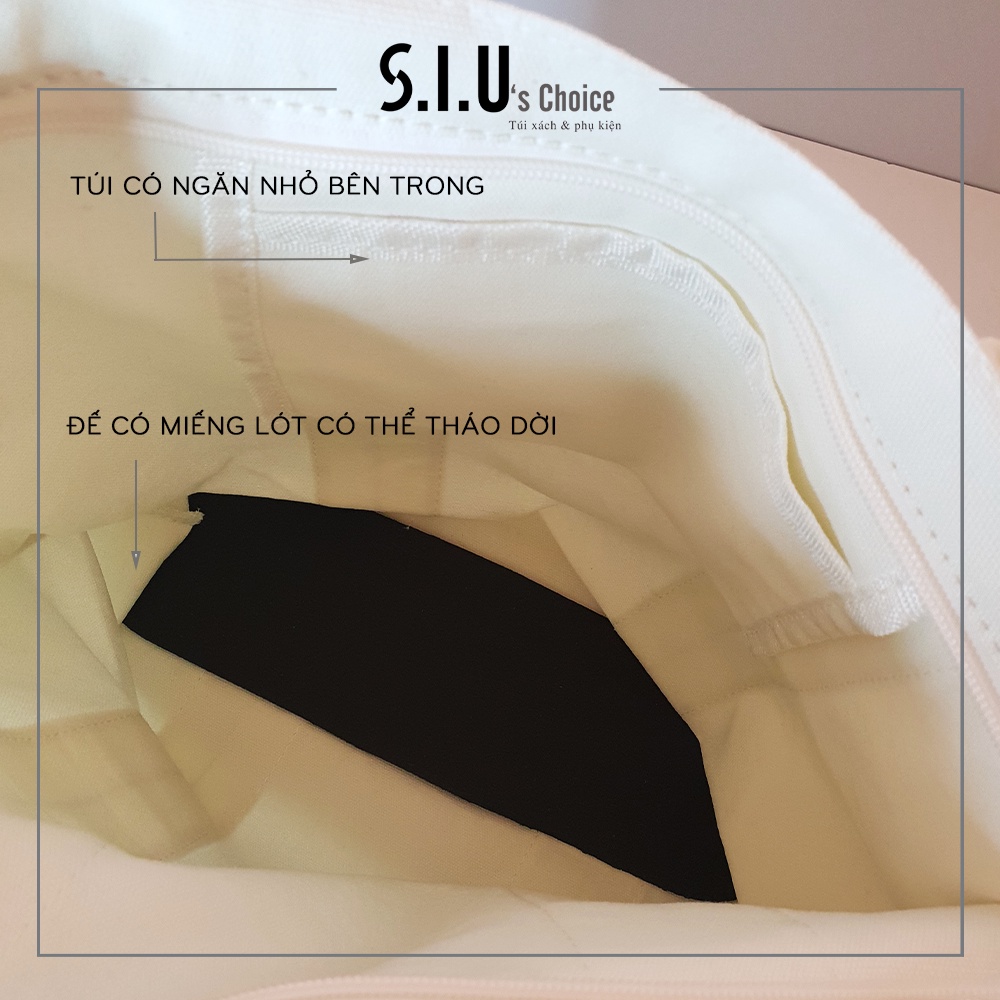 TÚI tole nữ vải canvas cao cấp dày dặn đeo vai đeo chéo túi xách nữ basic phong cách Hàn Quốc Siu's Choice- SIUBB11