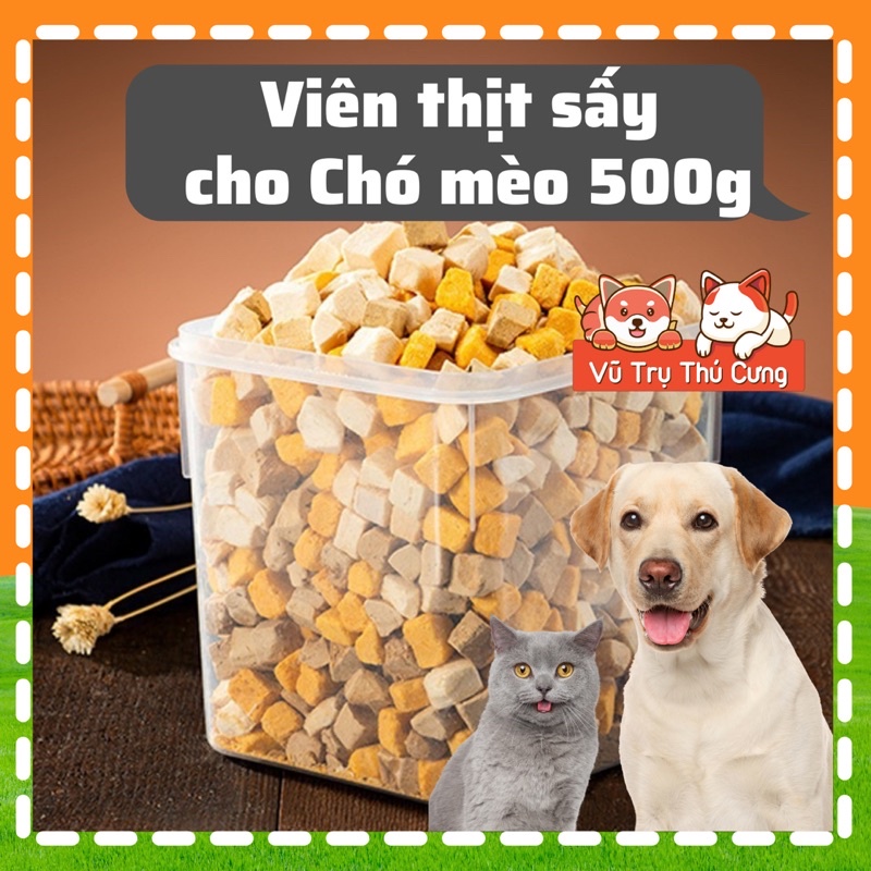 Snack thịt sấy cho Chó mèo hộp 460g, Gà sấy hỗn hợp thơm ngon cho thú cưng