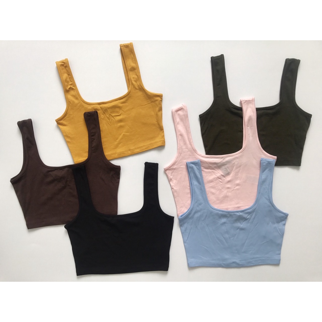 Áo thun ba lỗ croptop cổ vuông ôm body