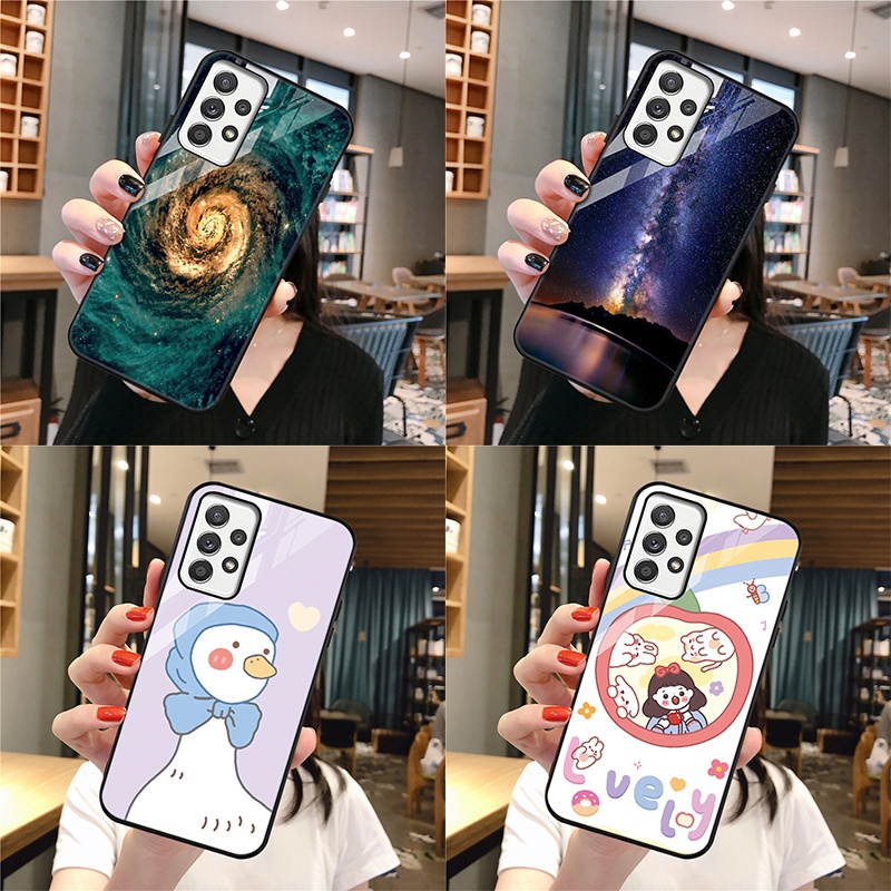 Ốp Điện Thoại Mặt Kính Cứng Cho Samsung Galaxy S10 5G A10 A30 A40 A50 A60 A70 A10S A20S J2 Core Note 10 Pro