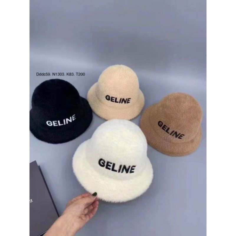 Mũ bucket nữ, nón vải lông mịn chữ phong cách Hàn trẻ trung