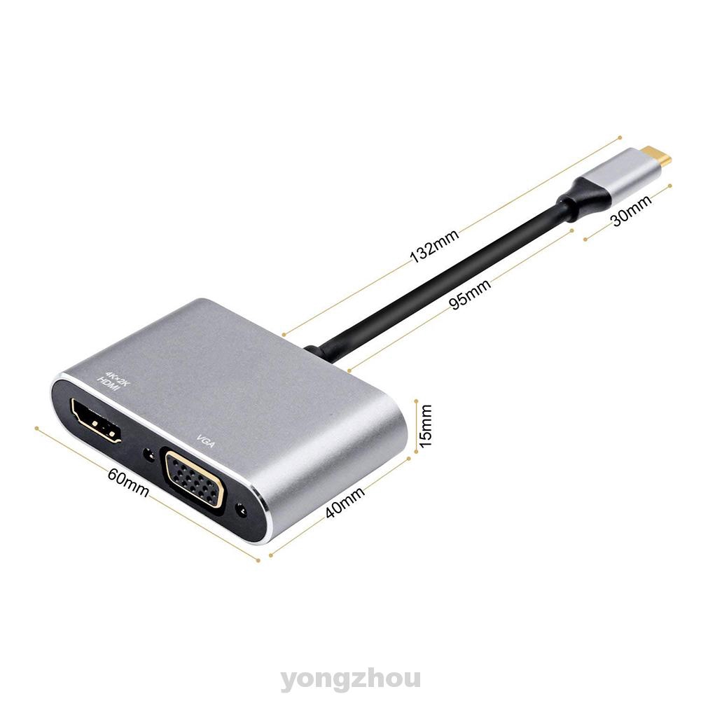 Type-C To HDMI VGA Practical Converter Audio Data Transmission USB 3.1 4K Adapter