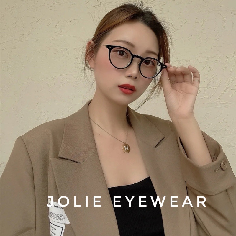 Kính giả cận, gọng kính cận quai mảnh 20509 Gm boost form tròn 2022 Jolie Eyewear chống ánh sáng xanh, UV400