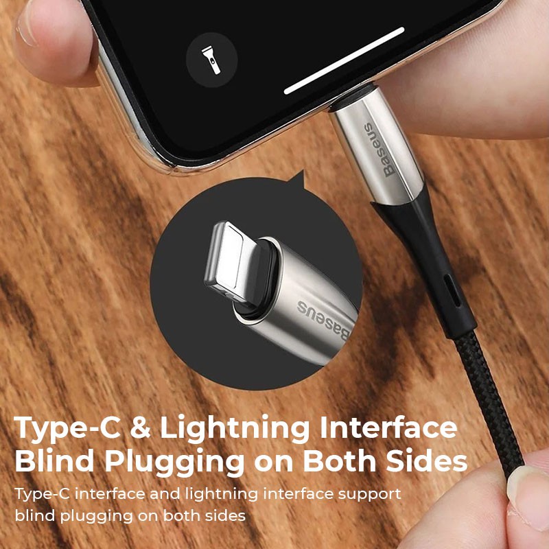 Cáp Sạc Nhanh Baseus Horizontal Type-C To Lightning PD Flash Charge Data Cable 18W Dùng Cho iPhone 11 Pro, iPad Pro