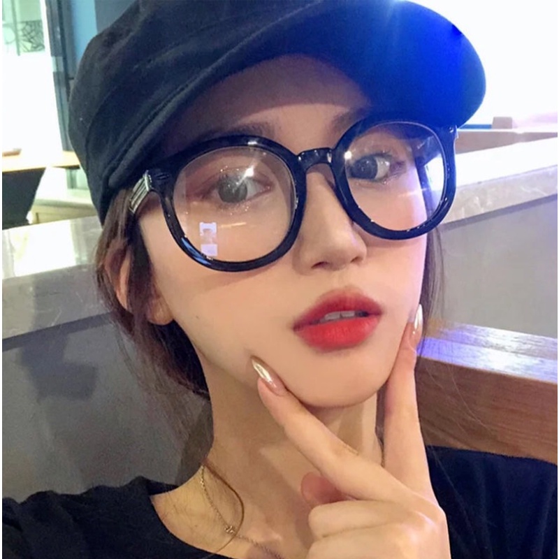 (KIQI-FASHION) COD Mắt Kính Gọng Tròn Chống Ánh Sáng Xanh Thời Trang Hàn Quốc Cho Nữ