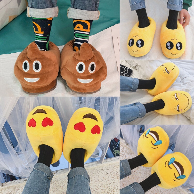 Dép Bông Đi Trong Nhà Hình Emoji Dễ Thương