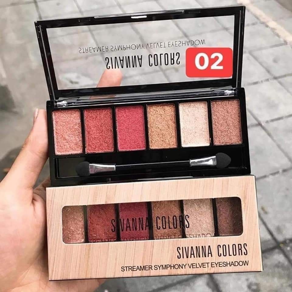 Bảng Mắt Má Hồng Tạo Khối Sivanna Colors Streamer Symphony Velvet Eyeshadow HF693
