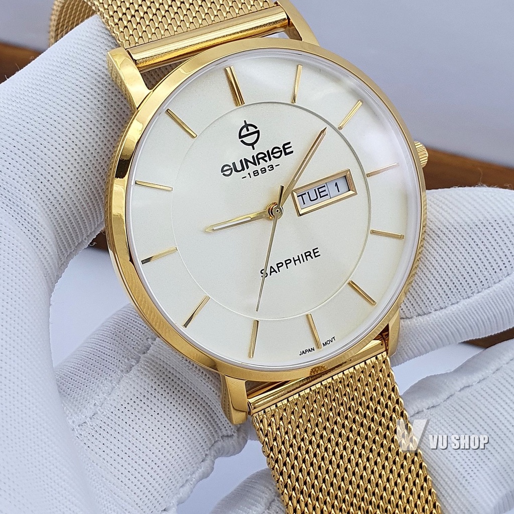 Đồng hồ nam SUNRISE 1237SA - 2 Lịch, Kính sapphire