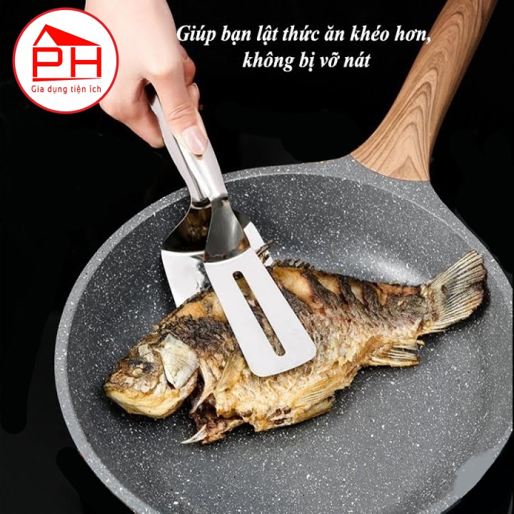 Dụng cụ kẹp cá lật thịt chiên rán xẻng chiên trứng kẹp thực phẩm nóng đa năng inox 304 cao cấp - Gia dụng Phước Hòa