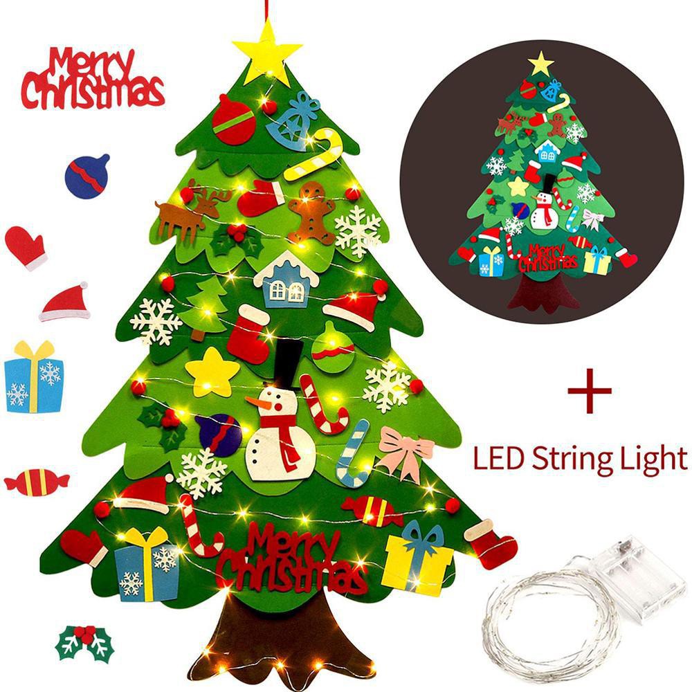 Tự làm Cây Giáng sinh Nỉ với 31 cái Đồ trang trí 3.2ft Gia đình 3D Giả Xmas Cây cho Trẻ mới biết đi Nhà cửa Cửa sổ Tường Giáng sinh