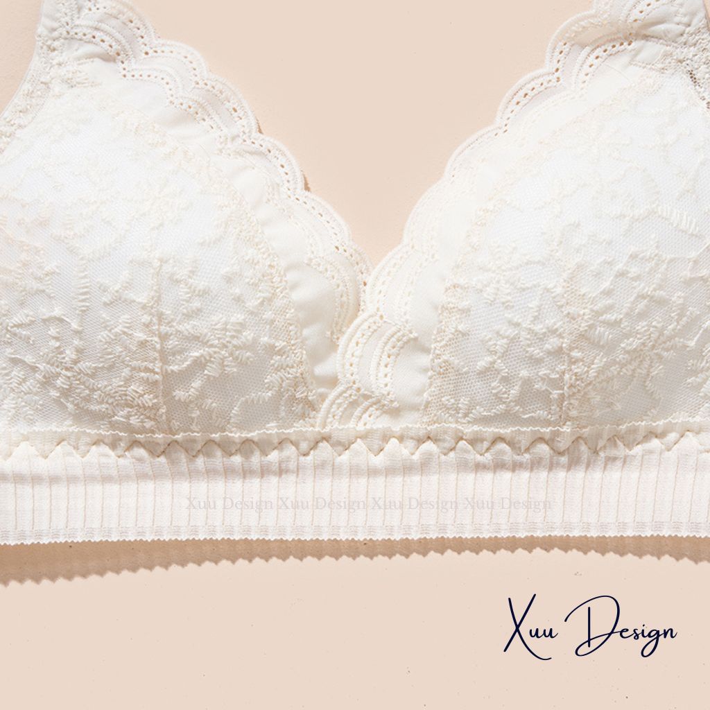 Áo lót nữ ren hoa mềm mát Xuu Design, thiết kế đệm mỏng không gọng co dãn thoáng khí- AV43