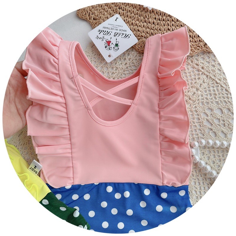 Bikini đồ bơi chấm bi cho bé gái size 10kg-30kg