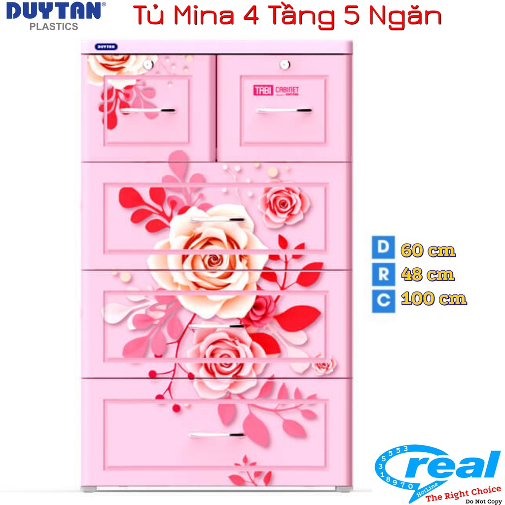 Tủ Nhựa Duy Tân MINA 4 Tầng-5 Ngăn ( KT - 60 x 48 x 100cm )