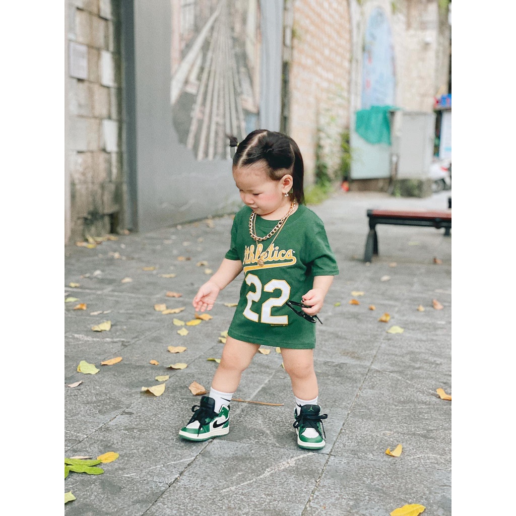 Áo thun tay lỡ Athleticscho bé , áo thun cotton bé trai , bé gái , Kid_genZ