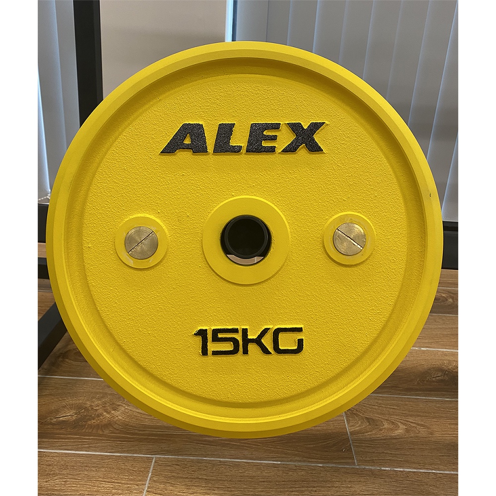 Tạ Đĩa Hiệu Chỉnh OLYMPIC Calibrated Plate 15kg  ALEX Cao Cấp, Gang Nguyên Khối Sơn Tĩnh Điện Tập Thể Hình,Gym