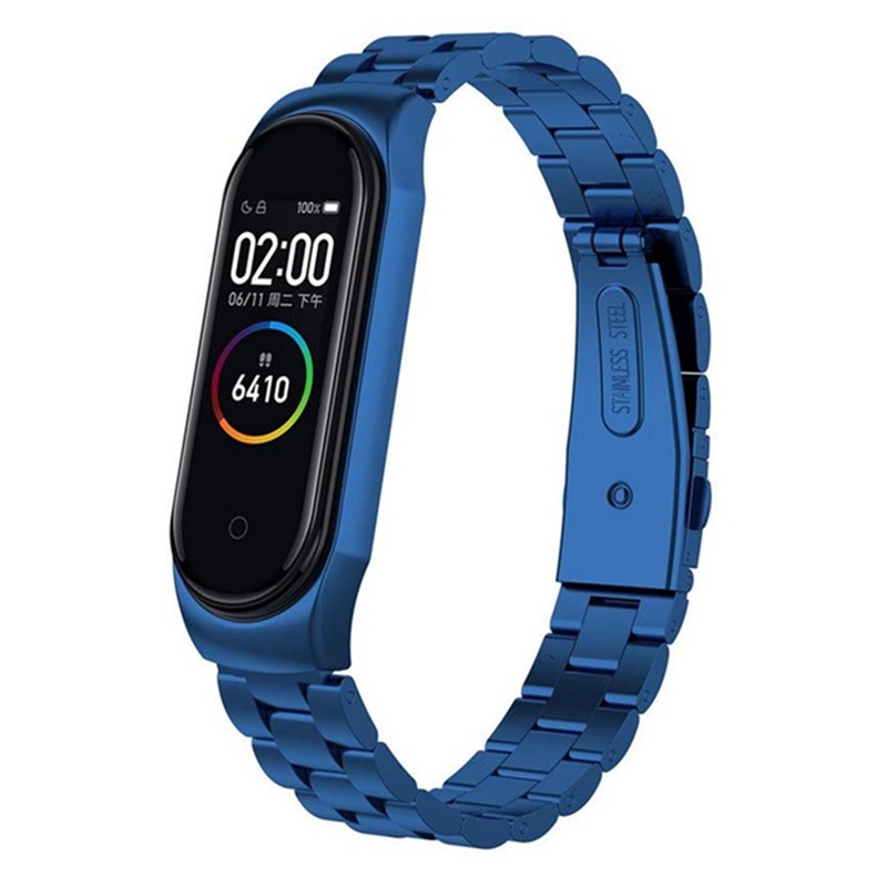 Dây Đeo Thay Thế Chất Liệu Kim Loại Dạng Lưới Thời Trang Cho Xiaomi Mi Band 7 6 5 Mi Band 3 4