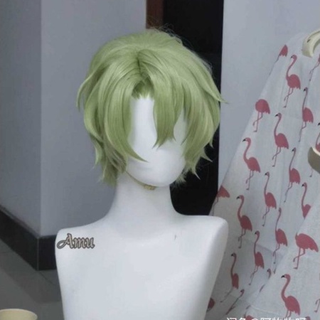 Wig/tóc giả cơ bản nam xù cosplay màu xanh lá xanh dương cam đỏ hồng tím