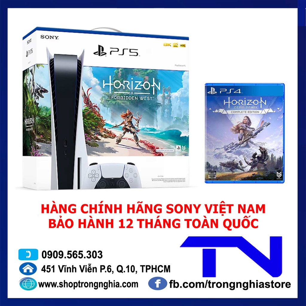 Máy PS5 Sony Playstation Standard Edition Blueray - Combo 2 game Horizon thumbnail