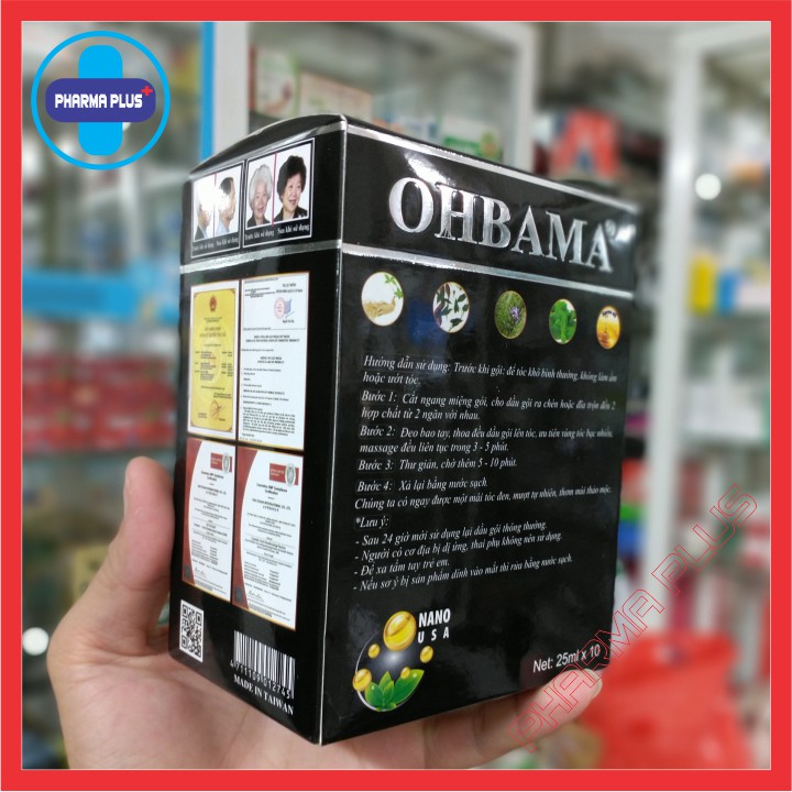 Gội Là Đen OHBAMA Thảo Mộc hộp 10 gói, giá 1 gói